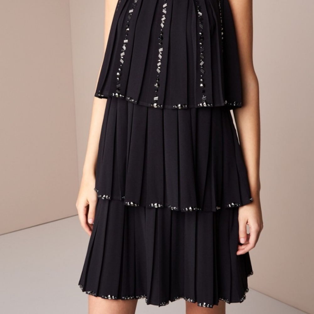 🍒NWOT🍒 TED BAKER EMBELLISHED CREPE DRESS - Picture 2 of 10